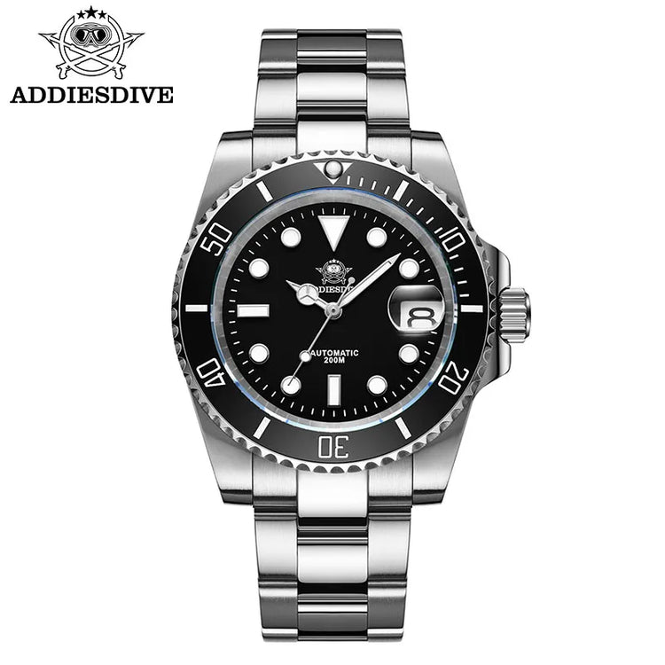 ADDIESDIVE AD2503 Luxury Men Watch Water Sapphire Glass Waterproof 200M C3 Super Luminous Calendar Automatic Mechanical Watch