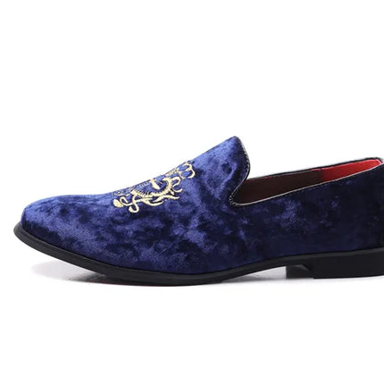 Scarpe in pelle scamosciata di lusso Scarpe da uomo di grandi dimensioni Scarpe da sposa firmate Mocassini ricamati Scarpe da festa piatte da uomo Oxford di alta qualità