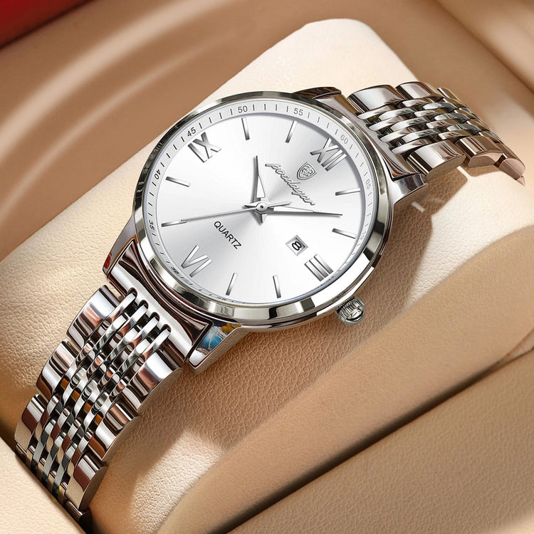 POEDAGAR Orologio da Donna Raffinato Impermeabile Luminoso con Data, Orologio da Polso Femminile di Alta Qualità in Acciaio Inossidabile, Elegante Orologio al Quarzo per Donne platinumshop