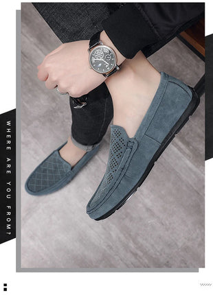 STRONGSHEN scarpe da uomo Casual Luxury Brand Slip on mocassini vuoti in pelle scamosciata mocassini da uomo estate traspirante scarpe da guida da uomo italiane