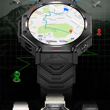 T-Rex 3 Grado Ultra Militare GPS Astuto Della Vigilanza 10ATM Bussola Impermeabile Altimetro Barometrico AMOLED Uomini HD Chiamata Sport Smartwatch platinumshop