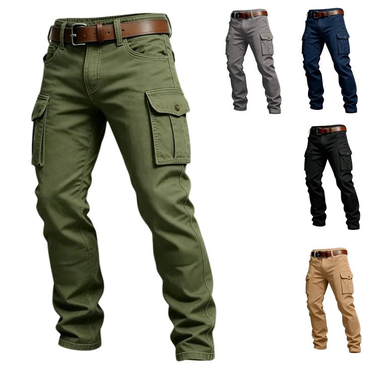 2026 Cotton Men's Pants Large Size Multi-pocket Loose Overalls Outdoor Sports Training Jogging Casual Pants Loose Comfortable