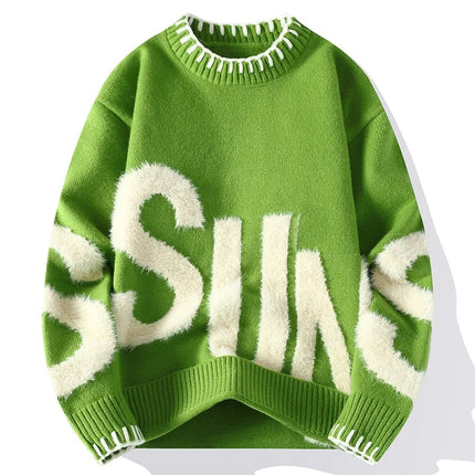 New Fashion Men Outwear O-neck Knitted Pullover Sweaters Man Loose Casual Sweaters Quality Male Pullovers Winter Clothing 4XL