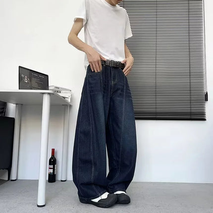 Jeans Estivi da Uomo Y2K Streetwear, Pantaloni Hip Hop alla Moda, Jeans American Goth con Stampa di Lettere, Pantaloni Larghi in Denim