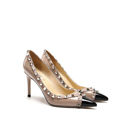 Tacchi Alti con Rivetti alla Moda 2026, Tacchi Alti Bicolore, Tacchi a Spillo da Donna, Scarpe Singole, Scarpe da Donna Sexy a Punta platinumshop