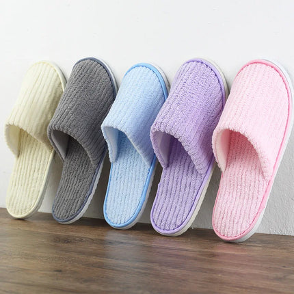 5 pairs/lot men women disposable hotel slippers guest cotton slides home travel SPA slipper hospitality cheap indoor slip-on