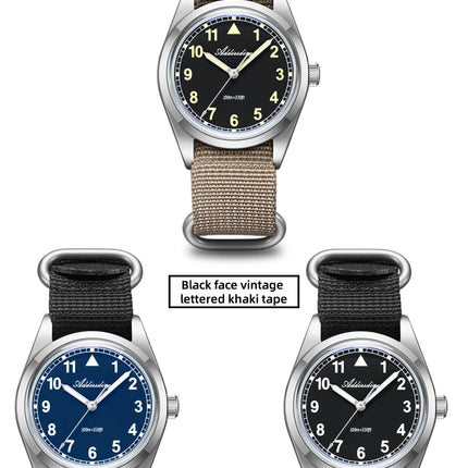 ADDIESDIVE 36mm Men's Analog Watch Bubble Mirror Glass 100m Waterproof Luminous Watch Simple Men Quartz Watches with Nylon Strap