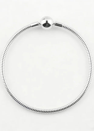 Nuovo Bracciale Artigianale Originale in Argento 925 con Charm, Liscio e Morbido, a Osso di Serpente, per Donna - Regalo 2026 PlatiNum