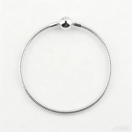 Nuovo Bracciale Artigianale Originale in Argento 925 con Charm, Liscio e Morbido, a Osso di Serpente, per Donna - Regalo 2026 PlatiNum