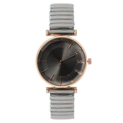 Orologio al quarzo da donna in cristallo semplice blu tesoro di lusso Orologio casual con cinturino elasticizzato in acciaio inossidabile Orologio da donna alla moda platinumshop