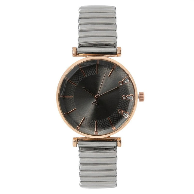 Orologio al quarzo da donna in cristallo semplice blu tesoro di lusso Orologio casual con cinturino elasticizzato in acciaio inossidabile Orologio da donna alla moda platinumshop