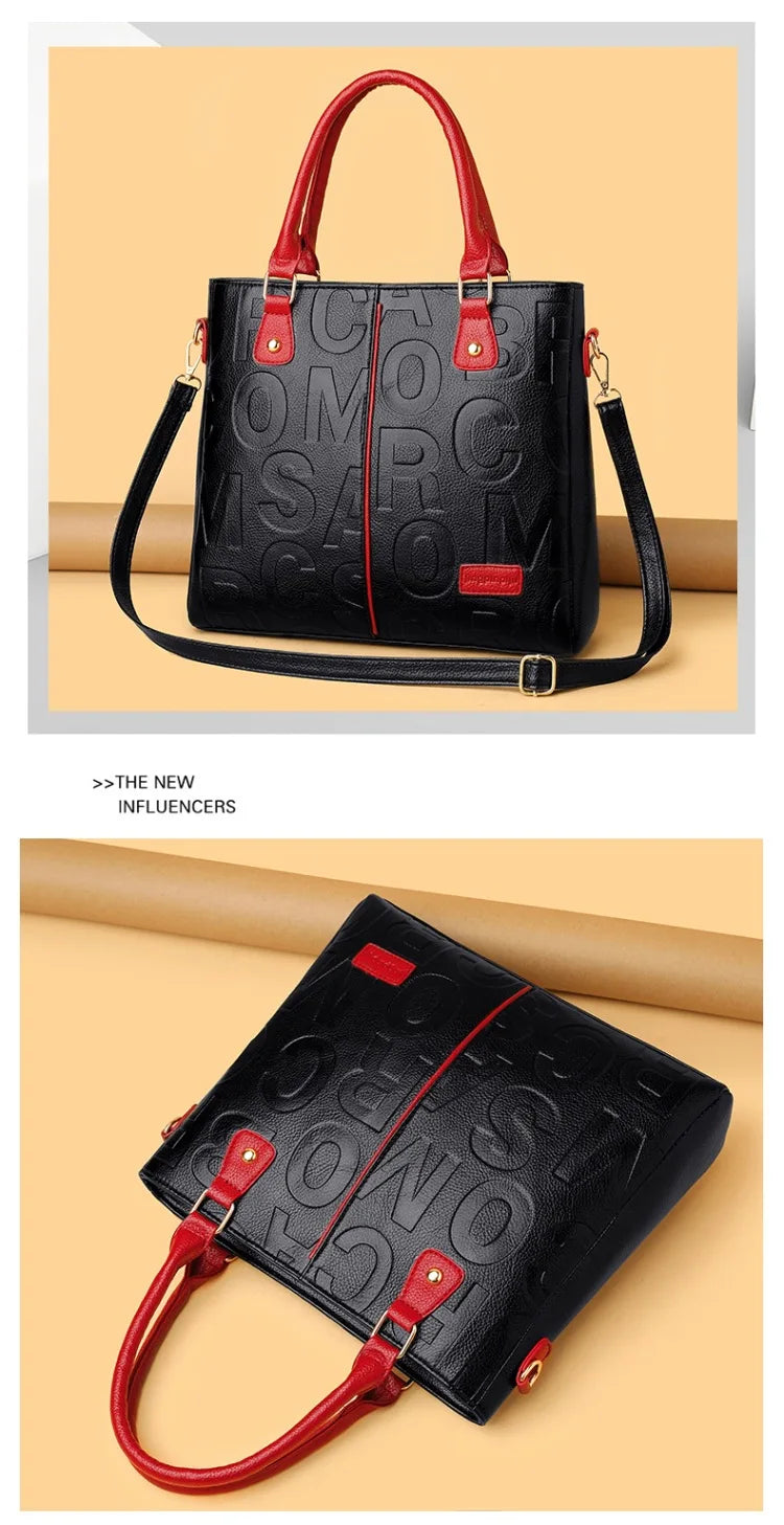 Ladies Large Capacity Leather Shoulder Bag 2025 New Style Urban Simple Tote Bag Women's Single Shoulder Bag Daily Match PlatiNum
