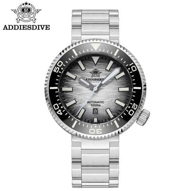 ADDIESDIVE New Men's Automatic Dive Watch Sapphire Crystal 3D Dial Ultra Bright Lume 1000m Water Resistance Men's Business Watch