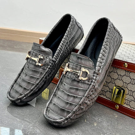 Scarpe Casual da uomo in pelle verniciata di alta qualità scarpe da guida di marca mocassini con motivo a coccodrillo maschile per scarpe basse mocassino da uomo