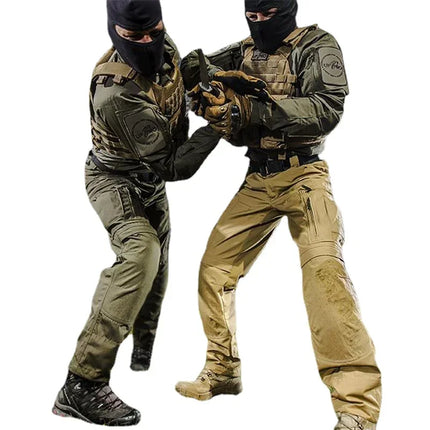 Military Tactical Pants Men's Cargo Trousers Casual Outdoor Waterproof Pants Multi-pocket Wear-resistant Breathable Workwear