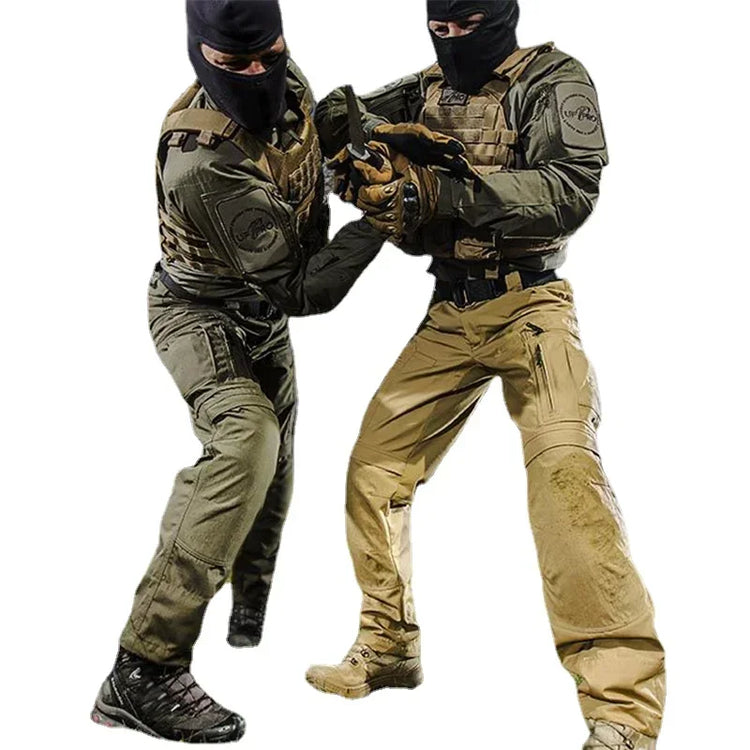 Military Tactical Pants Men's Cargo Trousers Casual Outdoor Waterproof Pants Multi-pocket Wear-resistant Breathable Workwear