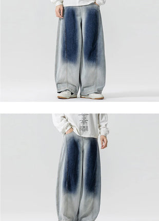 Jeans Pantaloni casual stile americano da uomo Pantaloni lanterna da uomo larghi alla moda Streetwear Pantaloni hip-hop da uomo in denim oversize a gamba larga