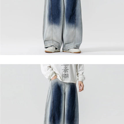 Jeans Pantaloni casual stile americano da uomo Pantaloni lanterna da uomo larghi alla moda Streetwear Pantaloni hip-hop da uomo in denim oversize a gamba larga