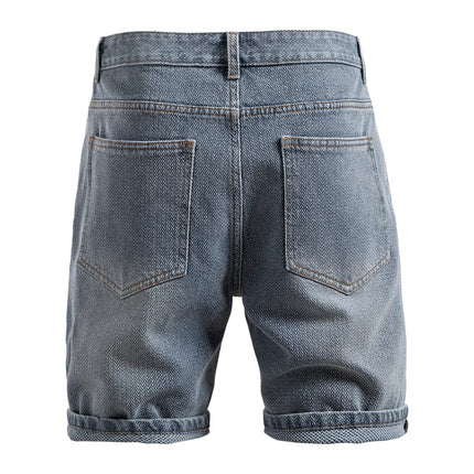 AIOPESON Pantaloncini di jeans casual retrò estivi da uomo 2025 Pantaloncini di jeans comodi ed eleganti in misto cotone vintage slim fit