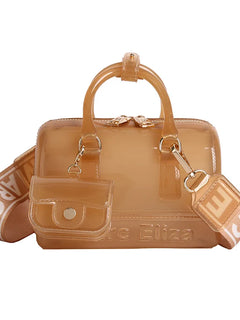Borsa da Spiaggia in PVC Trasparente 2025, Stile Coreano, Borsa a Tracolla Fresca e Dolce in Silicone, Misura Media con Chiusura a Cerniera