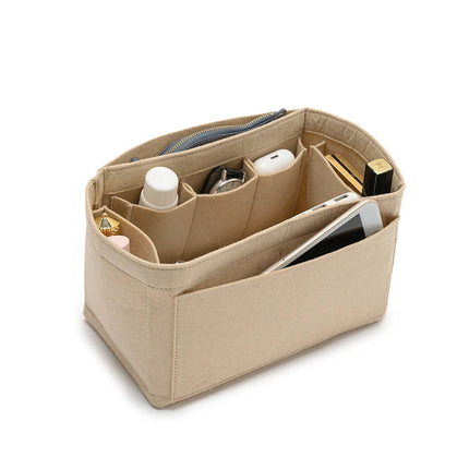 Purse Organizer Insert, Felt Bag Organizer with Zipper, Handbag & Tote Shaper, Fit For Marc Jacobs The Tote Bag PlatiNum