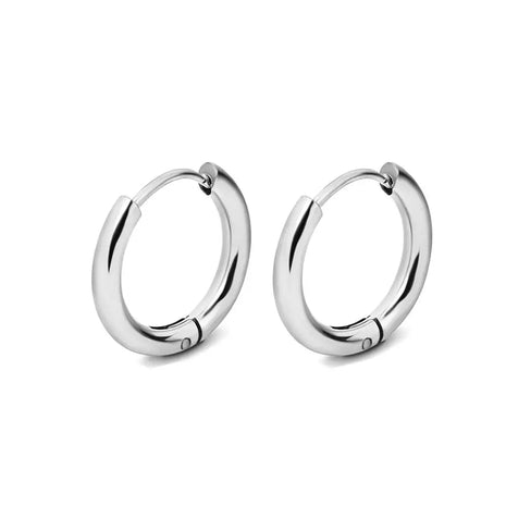1 Pair Stainless Steel Hoop Earrings Women Men Gold Color Small Earrings Girl Jewelry Pendientes Mujer Aretes Cartilage Piercing PlatiNum