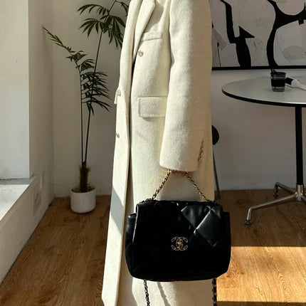 High-end Thick Double-sided Wool Coat Female Fashion Long  Autumn Winter Lapel Double Breasted Wool Coat Women Loose Outerwear