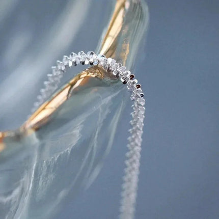 Popular Silver Colour Sparkling Clavicle Chain Choker Necklace Collar For Women Fine Jewelry Wedding Party Birthday Gifts 2023 PlatiNum