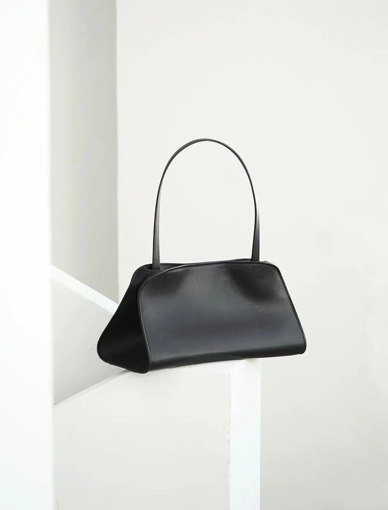 [Full Leather Inside Outside] Drinking Milk Cowhide Imported Saddle Leather Underarm Bag Single Shoulder Crossbody Bag Simple