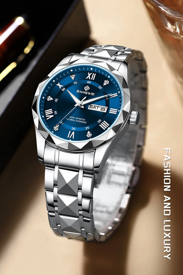 BANGWEI Orologio da donna Orologio di moda classico elegante di lussoBusiness Casual Data Orologi da donna al quarzo luminoso impermeabile in acciaio inossidabile platinumshop