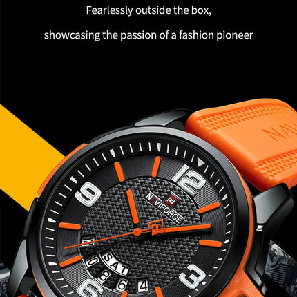 NAVIFORCE Creativo cinturino in TPU orologio da polso maschile moda sportiva 3ATM quarzo impermeabile giorno e data display orologi da uomo Reloj Hombre platinumshop