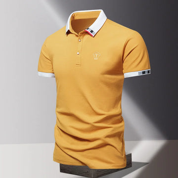 T-shirt a maniche corte in puro cotone da uomo nuovo estivo 2024 per uomo Polo a mezza manica con risvolto casual di fascia alta Top da uomo
