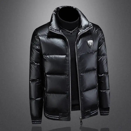 Autumn Winter New Men's Trendy American Style High Street Down Jacket Elegant Casual Stand Collar Padded Coat Mens Clothing