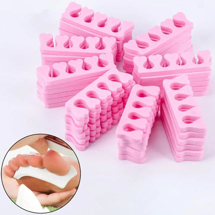 100Pcs/Pack Nail Art Finger Toe Separators Soft Heart-Shape Sponge Fingers Foot Separator Bulk Manicure Pedicure Care Tools Kits