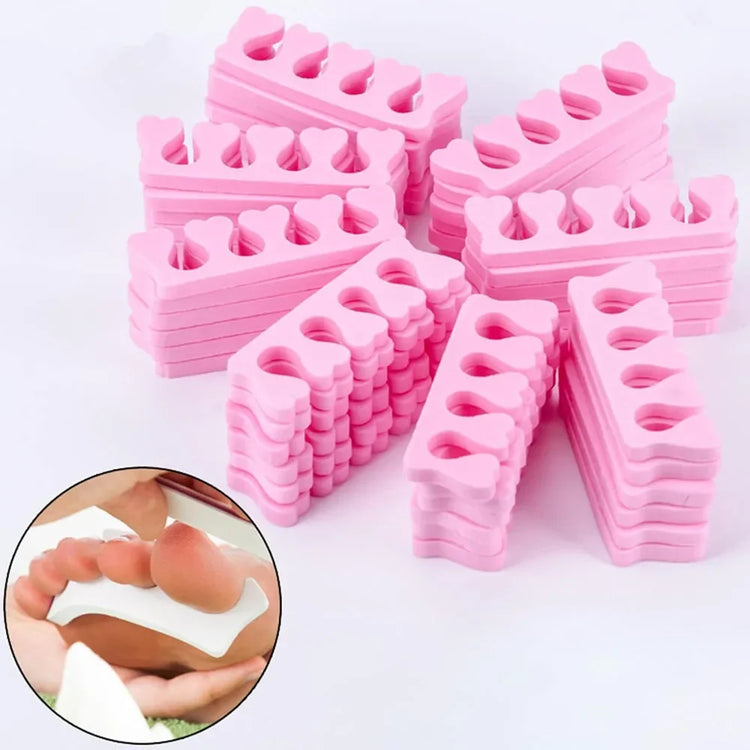 100Pcs/Pack Nail Art Finger Toe Separators Soft Heart-Shape Sponge Fingers Foot Separator Bulk Manicure Pedicure Care Tools Kits