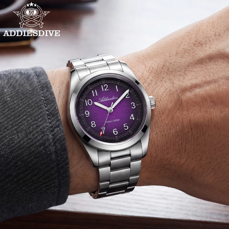 ADDIESDIVE 2026 New Luxury Men Quartz Watch 100M Waterproof Sapphire Glass Super Luminous Stainless Steel Business Wristwatches