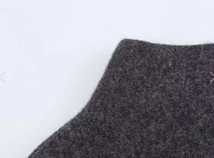 HH Women's New Fashion Versatile Solid Stand Collar Knitted Cape Coat Female Casual High Street Asymmetric 3-Colors Jacket Mujer