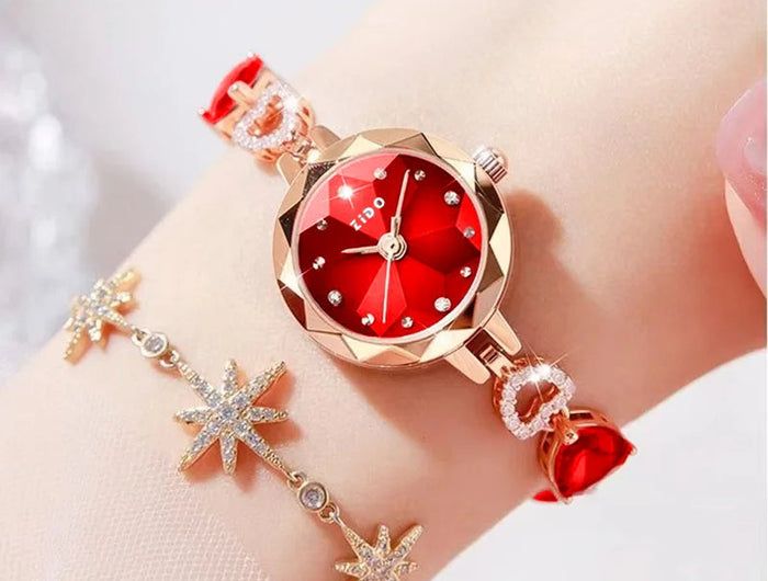 UTHAI L92 Orologio da donna di marca, orologio al quarzo da donna impermeabile con diamanti intarsiati in cristallo, di lusso, alla moda e di alta qualità. platinumshop