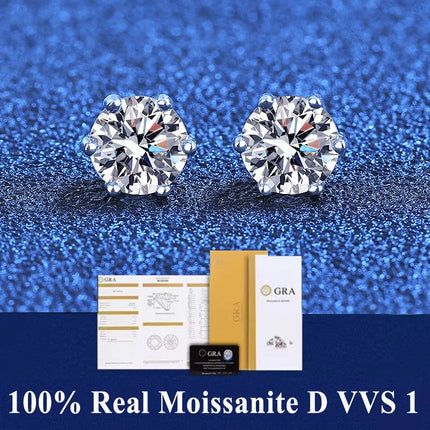 2 certificati GRA orecchini a bottone Moissanite Pass Diamond tester Pen For Men Women 925 Silver 18K Plated Wedding Gemstone platinumshop