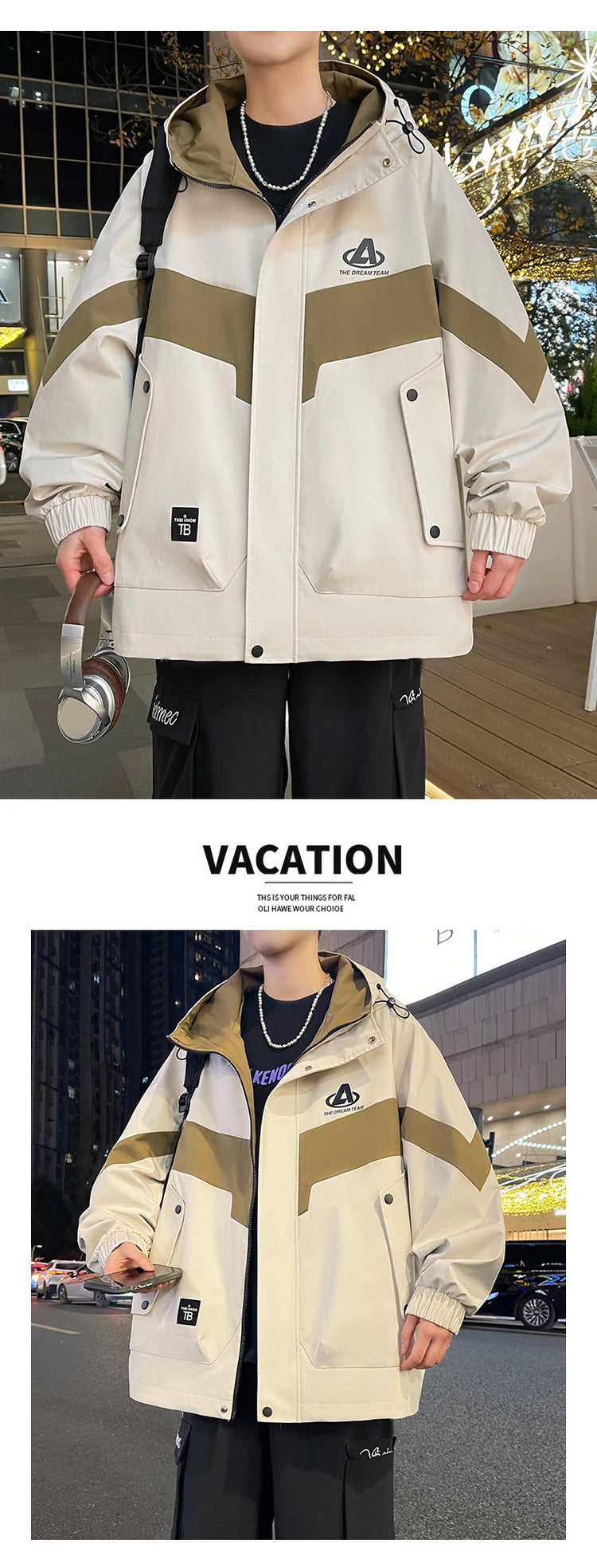 New Arrival Men's Hooded Jackets 2026 Spring Autumn Outdoor Loose Casual Coats Youth Streetwear Plus Size M-4XL Tops Clothing