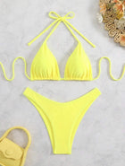 Costume da bagno bikini a perizoma da donna sexy, tinta unita bianco/nero/caffè, con laccetti, stile brasiliano, nuovo, in doppio tessuto, per la spiaggia platinumshop