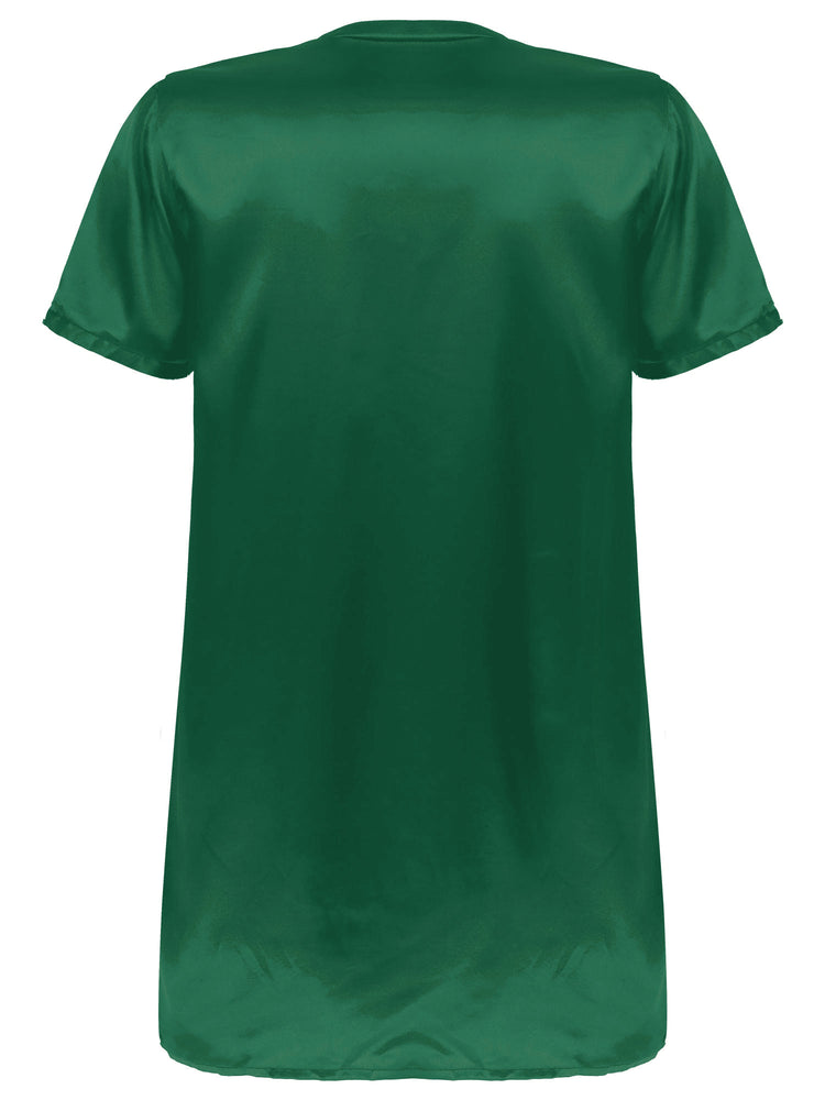 Donna uomo pigiama in raso di seta pigiameria maniche corte camicia da notte Kimono accappatoio abito da notte accappatoio camicia da notte estiva Homewear