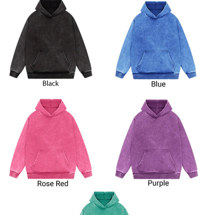 Washed Retro Hoodies 5 Colors 100%Cotton Hoody Customized Personalized Pattern Customization Pullover Team Logo Company Logo