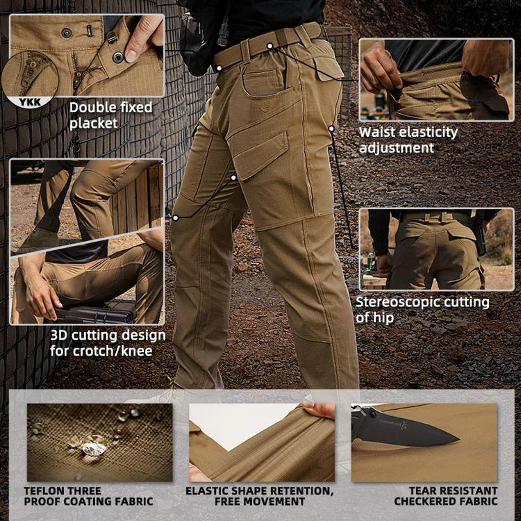 TOPTACPRO Men's Flex Ripstop Water-Resistant Lightweight Stretch Cargo Trousers for EDC Outdoor Work Hiking 8201