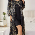 ‌   Set di indumenti da notte floreali in raso di seta, abito con cintura, canotta, camicia da notte, indumenti da notte eleganti in due pezzi, per tutte le stagioni platinumshop