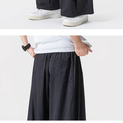 Pantaloni Harem Oversize da Uomo Leggeri Sottili Traspiranti Tinta Unita Stile Harajuku Gamba Larga Casual Moda Pantaloni Dritti Uomo 5XL
