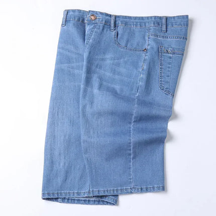 Pantaloncini di jeans da uomo nuovi estivi Moda colore chiaro Casual allentato multi-tasca pantaloni dritti da cinque minuti pantaloncini elastici al ginocchio