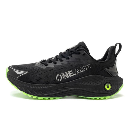 ONEMIX Black Men Basic Racing Road Running Shoes Summer Mesh traspirante scarpe sportive cuscino Durable Outdoor Sneakers Plus Size PlatiNum