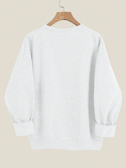 Kawaii Cat Pattern Printing Sweatshirt Women Fleece Long Sleeve Sportswears Fashion Warm Basic Tracksuitvintage Crew Neck Top