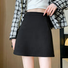Autumn Winter Anti-Exposure Woolen Mini Skirt Women Korean College Style Short Skirts New Thicken Warm High Waist A-Line Skirt PlatiNum